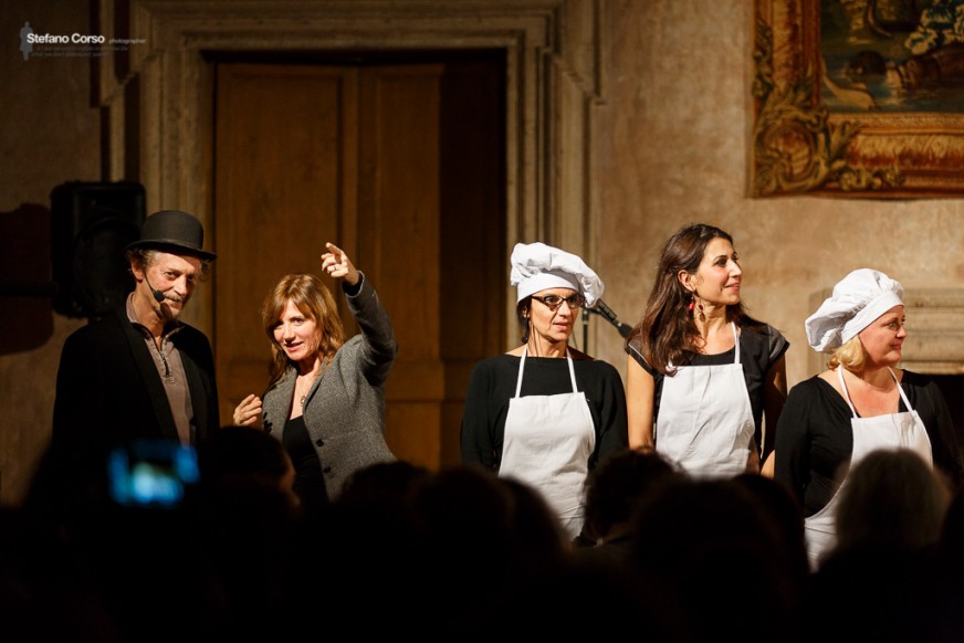 Lucia Ronchetti: with Ermanno Cavazzoni, Anatonella Marotta, Marta Zanazzi and Paola Ronchetti, Roma 2014 © Stefano Corso